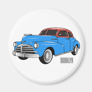 Aimant Caricature de voiture classique 1948