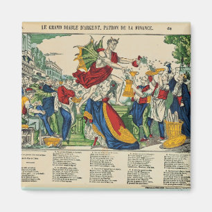 Aimant Caricature du démon de l'argent, 1860