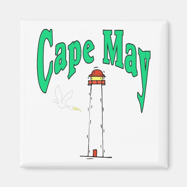 Aimant Caricature du phare du Cap May (Devant)