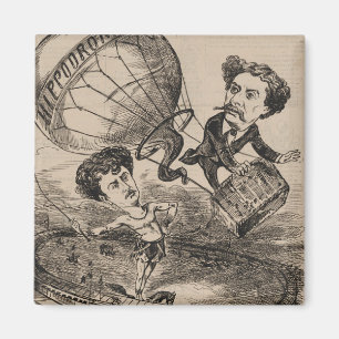Aimant Caricature Française Du Ballooniste En Ballon À Ai