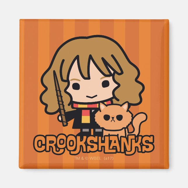 Aimant Caricature Hermione et Crookshanks (Devant)