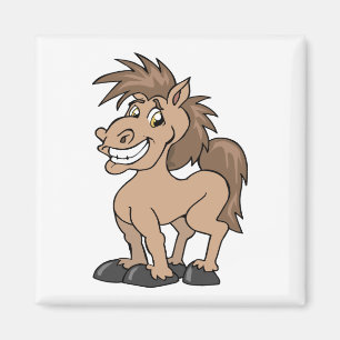 Aimant Caricature souriante Pony Silly Horse
