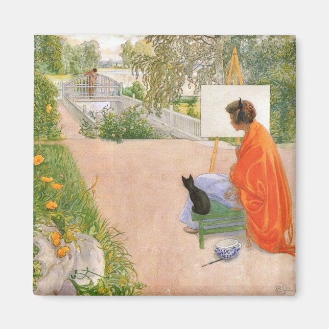 Aimant Carl Larsson peinture, Bridge, (Devant)