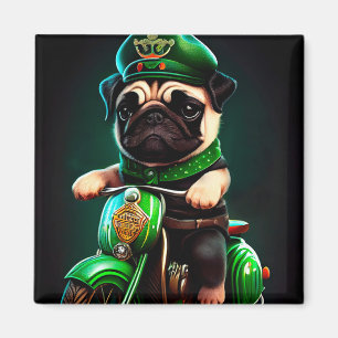 Aimant Carlin Chien Conduite Vélo St. Patrick's Day