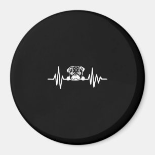 Aimant Carlin Chien Heartbeat Face de Carlin mignonne