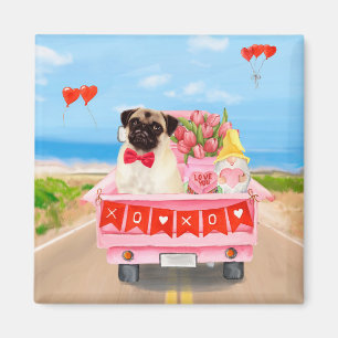 Aimant Carlin Chien Saint-Valentin Coeurs de camion