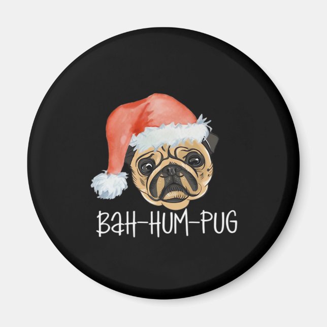 Aimant Carlin drôle Noël Chien Maman Papa Pajamas Surdime (Devant)