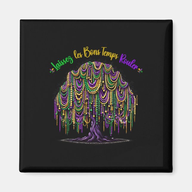 Aimant Carnaval Mardi Gras Bead Tree New Orleans 2025 Pou (Devant)