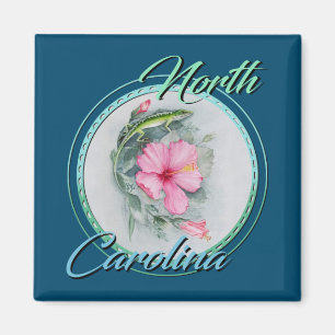 Aimant Carolina Anole & Hibiscus