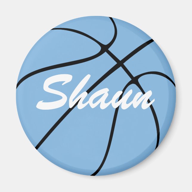 Aimant Carolina Blue / Basket Bleu clair Texte personnali (Devant)