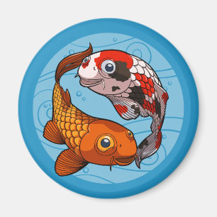 Aimant Carpe Koi Mignonne Poisson Drôle Cartoon Poisson R