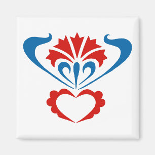 Aimant carré avec le motif ornemental slovène