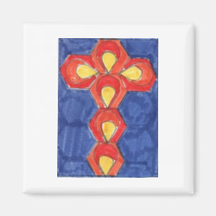 Aimant Carré Cross Motif