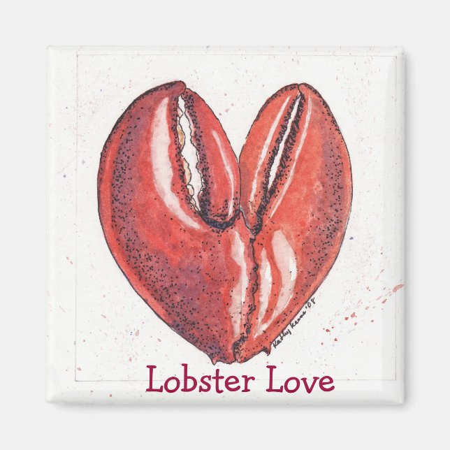 Aimant Carré d'amour du homard (Devant)