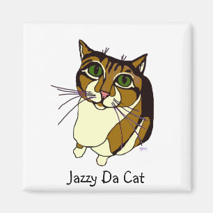 Aimant carré de chat bariolé du DA