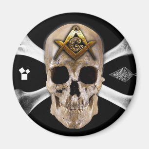 Aimant Carré de Compass Masonic Skull & Bones