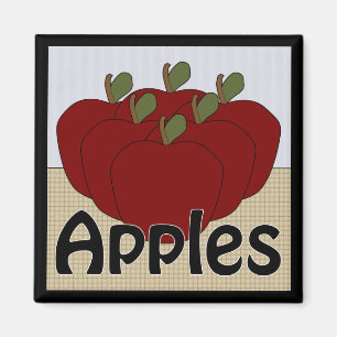 Aimant carré de la série 2 de pommes