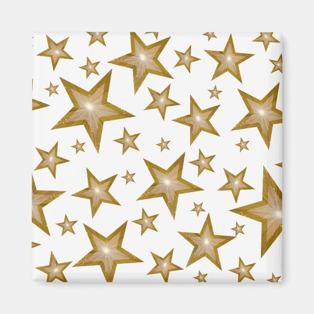 Aimant Carré de réfrigérateur Gold Star blanc (Devant)
