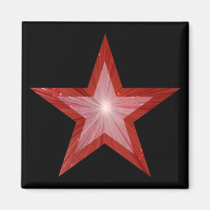 Aimant Carré de réfrigérateur Red Star noir