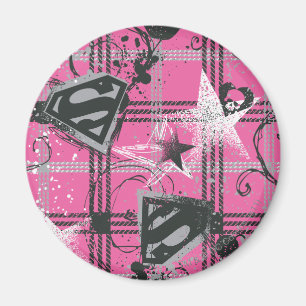 Aimant Carré d'éclaboussure de rose de Supergirl