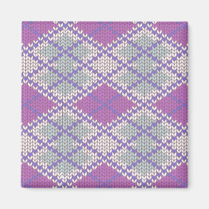 AIMANT CARRÉ EN MAILLE ARGYLE LILAS