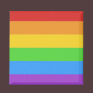Aimant Carré fier : drapeau arc-en-ciel
