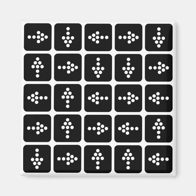 Aimant CARRÉ Flèche LED (Devant)