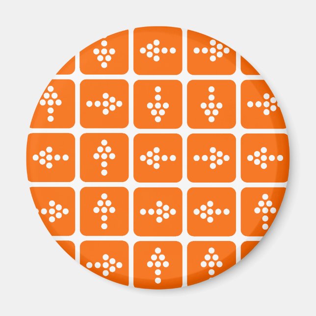 Aimant CARRÉ Flèche LED orange (Devant)