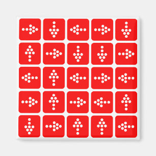 Aimant CARRÉ Flèche LED rouge