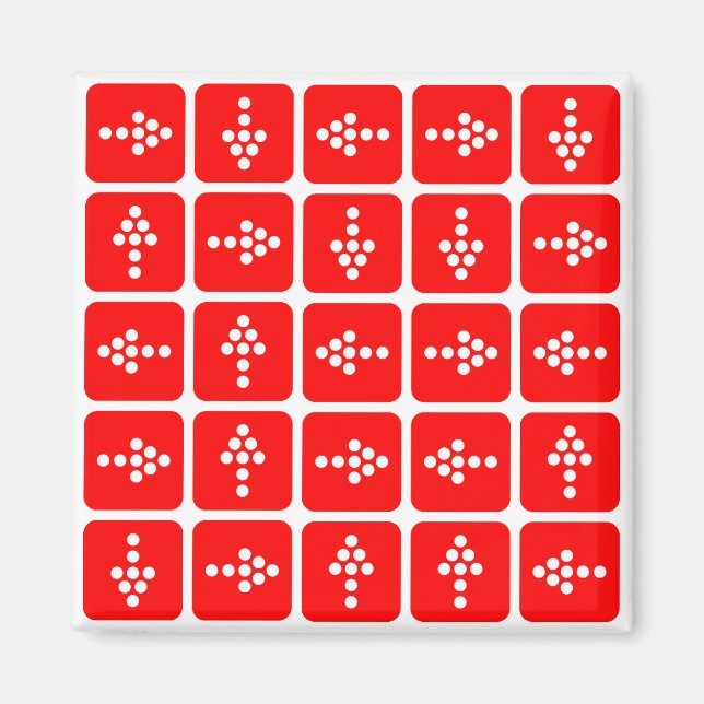 Aimant CARRÉ Flèche LED rouge (Devant)