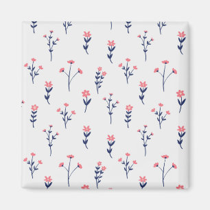 Aimant Carré floral Motif de printemps