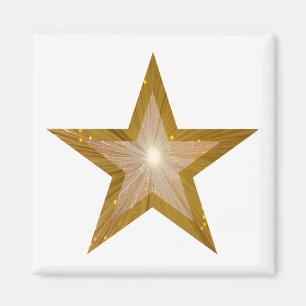 Aimant carré "Gold" Star frigo magnétique blanc