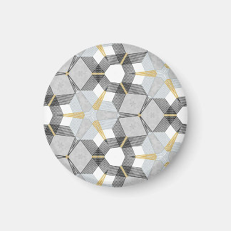 Aimant Carré hexagone coloré : kaléidoscope géométrique.