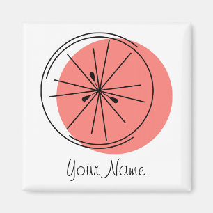 Aimant Carré magnétique Citrus Pink Name