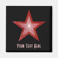 Carré magnétique Red Star 'Your Text'