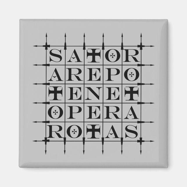 AIMANT CARRÉ SATOR [NOIR] (Devant)