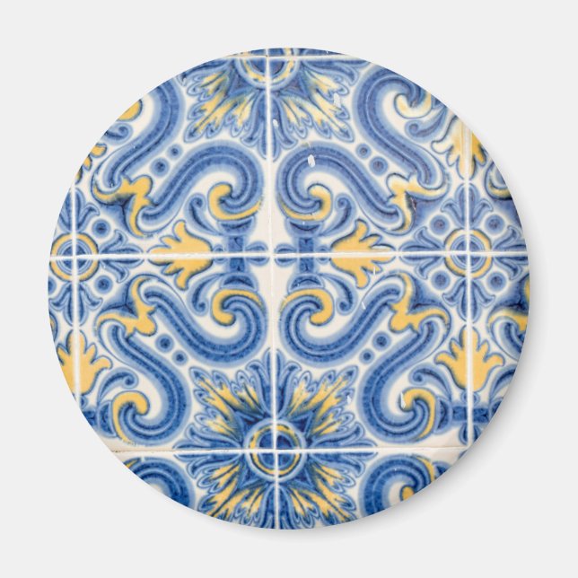 Aimant Carreau bleu et jaune, Portugal (Devant)
