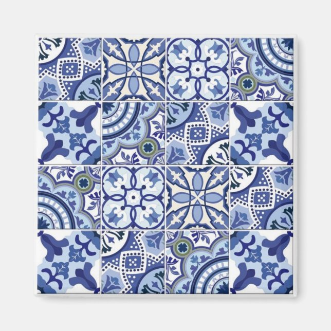 Aimant Carreaux blancs et blancs portugais (Devant)
