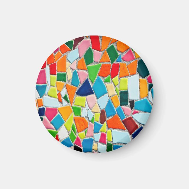 Aimant Carreaux de mosaïque colorés (Devant)