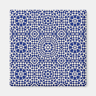 Aimant Carreaux Mosaïques Géométriques Bleu Marine