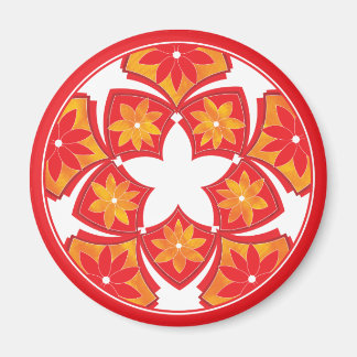 Aimant Carrelage de fleurs rouge