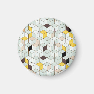 Aimant Carrelage vintage, motif blanc noir géométrique.