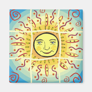 Aimant Carrés solaires de sourire de Sun