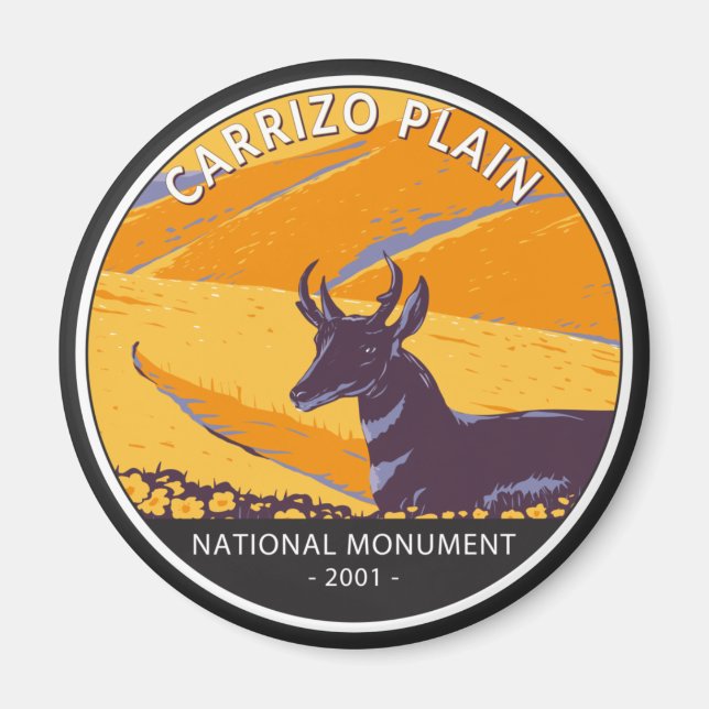 Aimant Carrizo Plain Monument National Cercle Vintage (Devant)