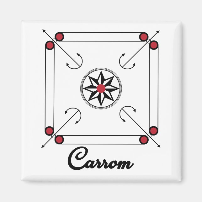 Aimant Carrom Board Indian Pakistani retro conception de  (Devant)