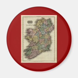 Aimant Carte 1813 de l'Irlande par John Pinkerton