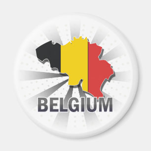 Aimant Carte 2,0 de drapeau de la Belgique