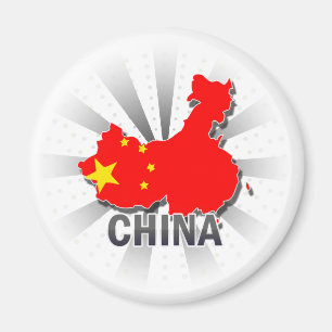 Aimant Carte 2,0 de drapeau de la Chine