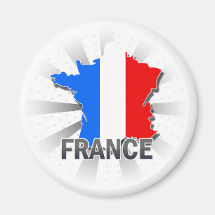 Aimant Carte 2,0 de drapeau de la France