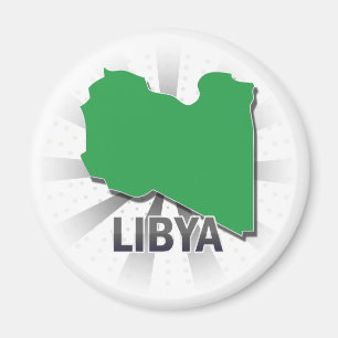 Aimant Carte 2,0 de drapeau de la Libye